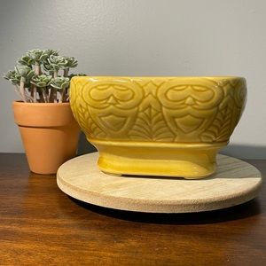 Vintage Yellow Ceramic Planter Bowl